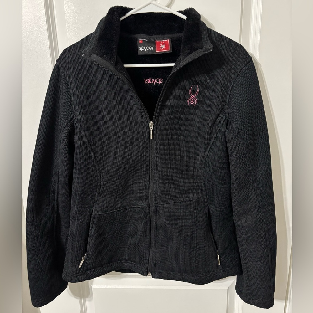Spyder Black Jacket with Pink Logo
